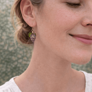 Grape fruit earrings on gold