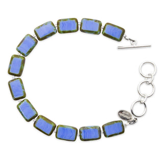 Hydrangea Blue Beaded Bracelet, Glass Beaded Bracelet
