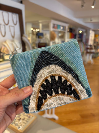 Shark Bite Beaded Coin Pouch