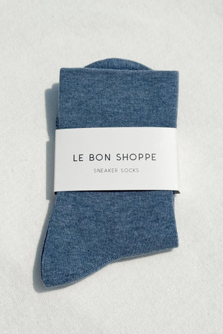 Denim Blue Simple Cotton Ankle Sock