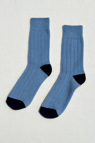Blue Cashmere Blend Socks