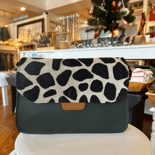 Recycled Leather Crossbody Bag, Reversible Flap