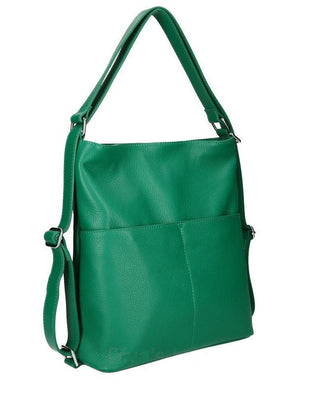 Green handbag on a white background