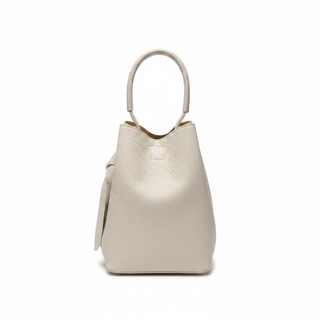 Ivory Leather Bucket Bag