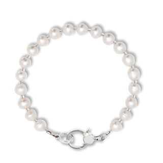 Pearl Charm Holder Bracelet, Sterling Silver