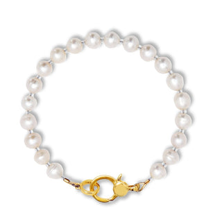 Pearl Charm Holder Bracelet, Gold Vermeil