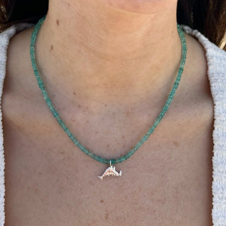 Martha's Vineyard Sterling Silver Apatite Gemstone Strand Pendant Necklace on Girl Neck