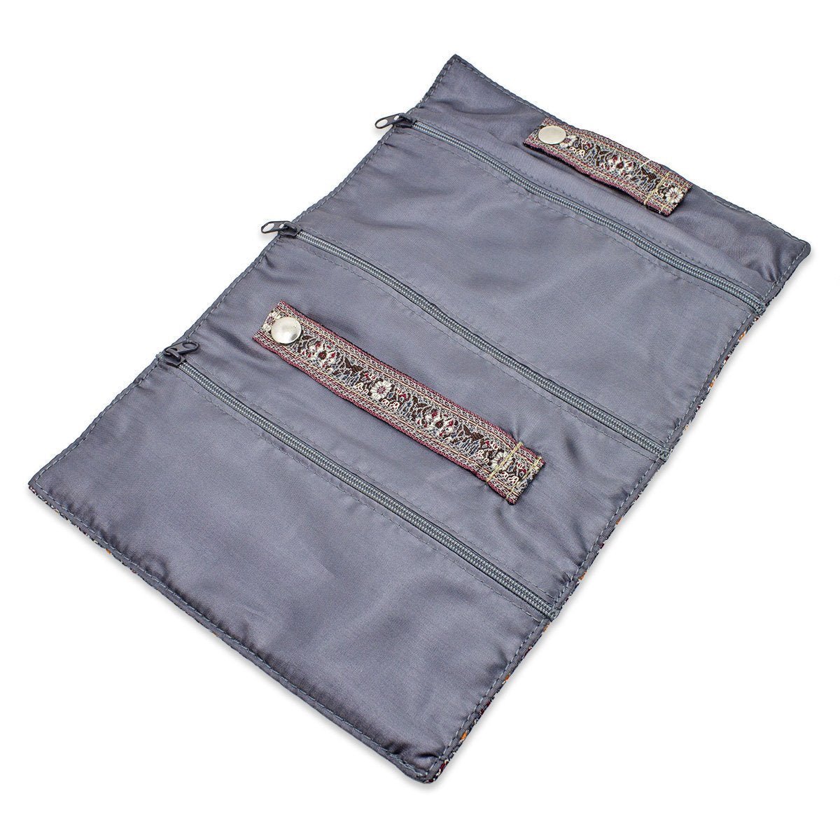 Jewelry Travel Case with Zippered Pouches and Compartments