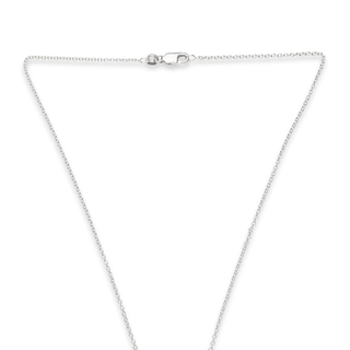 Marthas Vineyard Sterling Silver Island Pendant Necklace on White Background Clasp and closure