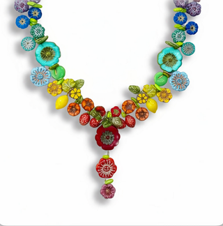 Festive Flower Bomb Statement Necklace - "Overgrown and Overdressed"