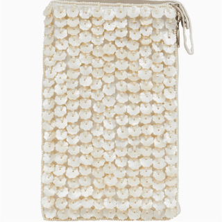 Beaded Capiz Flower Crossbody Bag