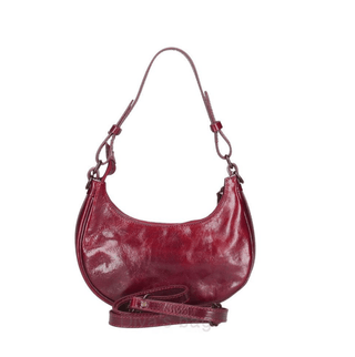 Italian Leather Buckle Crescent Bag