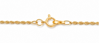 14k Gold Classic Rope Chain Necklace, 16"