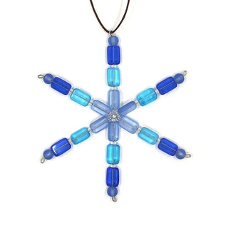 Seaglass Handmade Beaded Snowflake Ornament