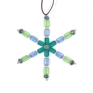 Seaglass Handmade Beaded Snowflake Ornament