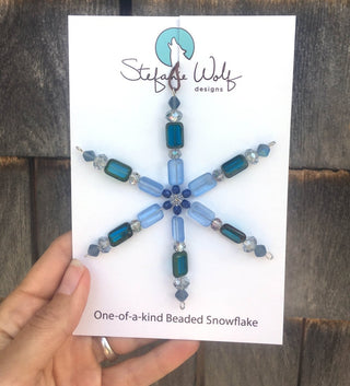 Random Multicolor Handmade Beaded Snowflake Ornament (Surprise Me!)