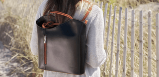 cream colored leather convertible backpack purse Cream Leather Convertible Backpack & Tote Bag, Italian Leather Handbag – Stefanie Wolf Designs