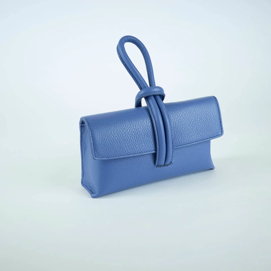 Navy Blue Modern Leather Clutch Crossbody