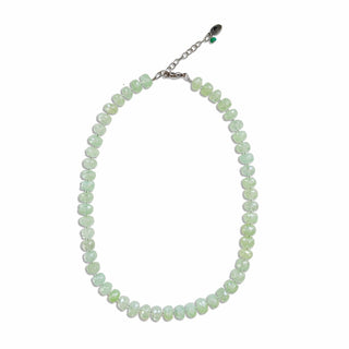 Prehnite Gemstone Strand Necklace on White background