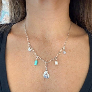 customizable Sterling paperclip chain with charms