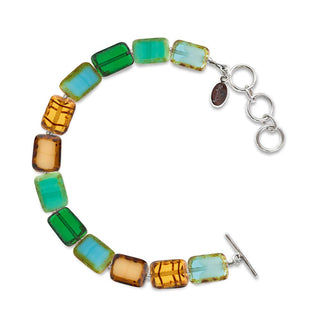 Emerald Forest Mix Beaded Bracelet, Glass Beaded Bracelet