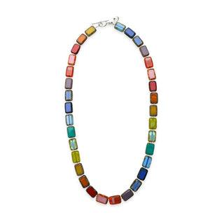 Candyland Rainbow 18" Glass Beaded Necklace Handmade