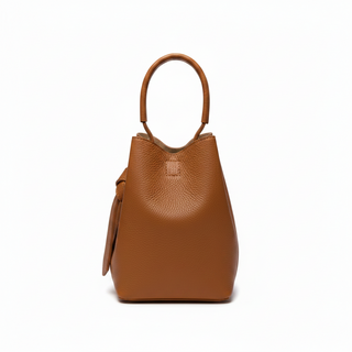 Tan Leather Bucket Bag