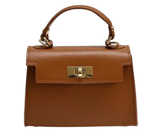 Twist Lock Italian Leather Bag