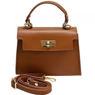 Twist Lock Italian Leather Bag