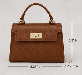 Twist Lock Italian Leather Bag
