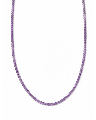 Mini Amethyst Gemstone Necklace, Tiny Gemstone Necklace