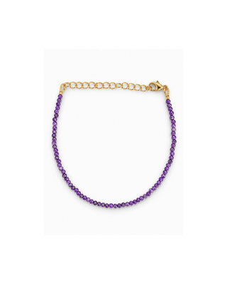 Mini Amethyst Gemstone Bracelet, Tiny Gemstone Bracelet