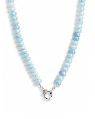 Aquamarine Charm Holder Necklace