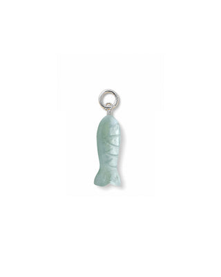 Carved Aquamarine Gemstone Fish Charm