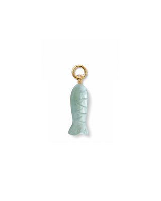 Carved Aquamarine Gemstone Fish Charm