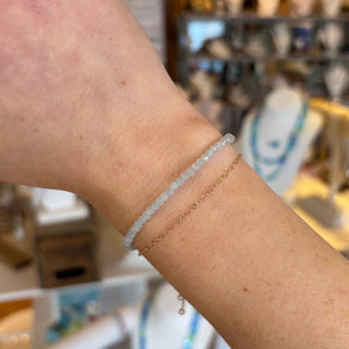 Aquamarine Gemstone Slide Bracelet