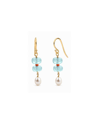 Aquamarine 2-Toned Earrings