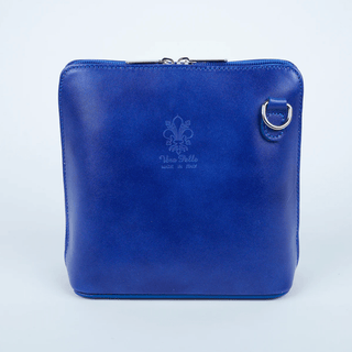 Periwinkle Mini Structured Italian Leather Crossbody Bag