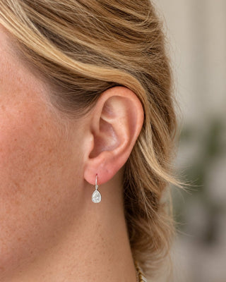 Bezel Teardrop Earrings