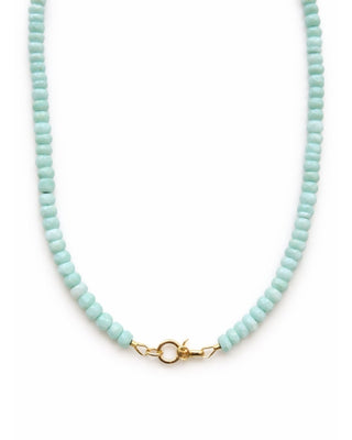 Blue Peruvian Opal Charm Holder Necklace, Charm Holder Clasp