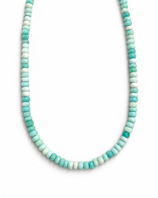 Blue Peruvian Opal Charm Holder Necklace, Charm Holder Clasp