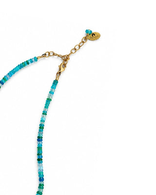 Ethiopian Opal Necklace in Ocean Blues, Graduated Opal Gemstone Strand in Ocean Mix