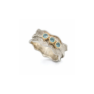 Blue Topaz Sterling Silver Spinner Ring