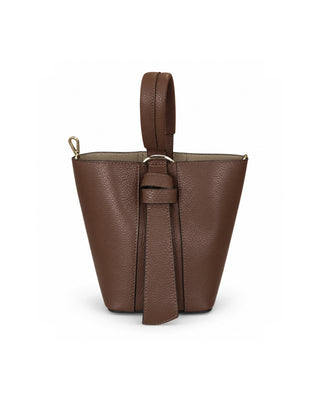 Italian Leather Bucket Bag, Solid Color Collection