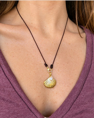 Brown Knotted Charm Holder Necklace
