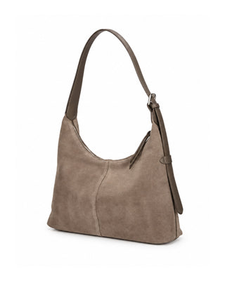 Suede & Italian Leather Shoulder Bag