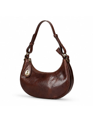 Italian Leather Buckle Crescent Bag