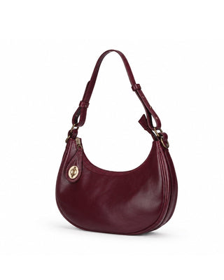 Italian Leather Buckle Crescent Bag