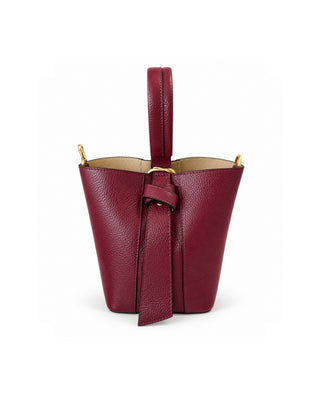 Italian Leather Bucket Bag, Solid Color Collection