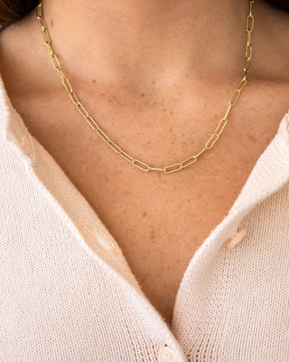 Paperclip Chain Charm Holder Necklace